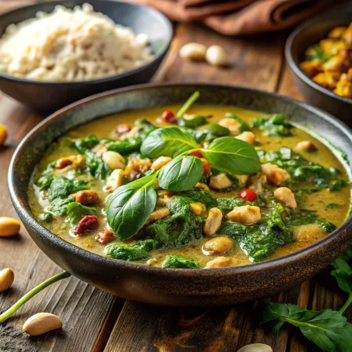 पालक और मूंगफली के दाने की करी